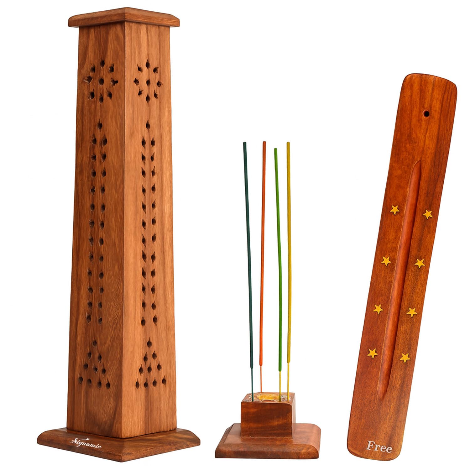SIGNAMIO Sambrani Dhoop Stand - Ceramic Dhoop Holder for Pooja Room Decoration Items - Elegant and Durable Design - White