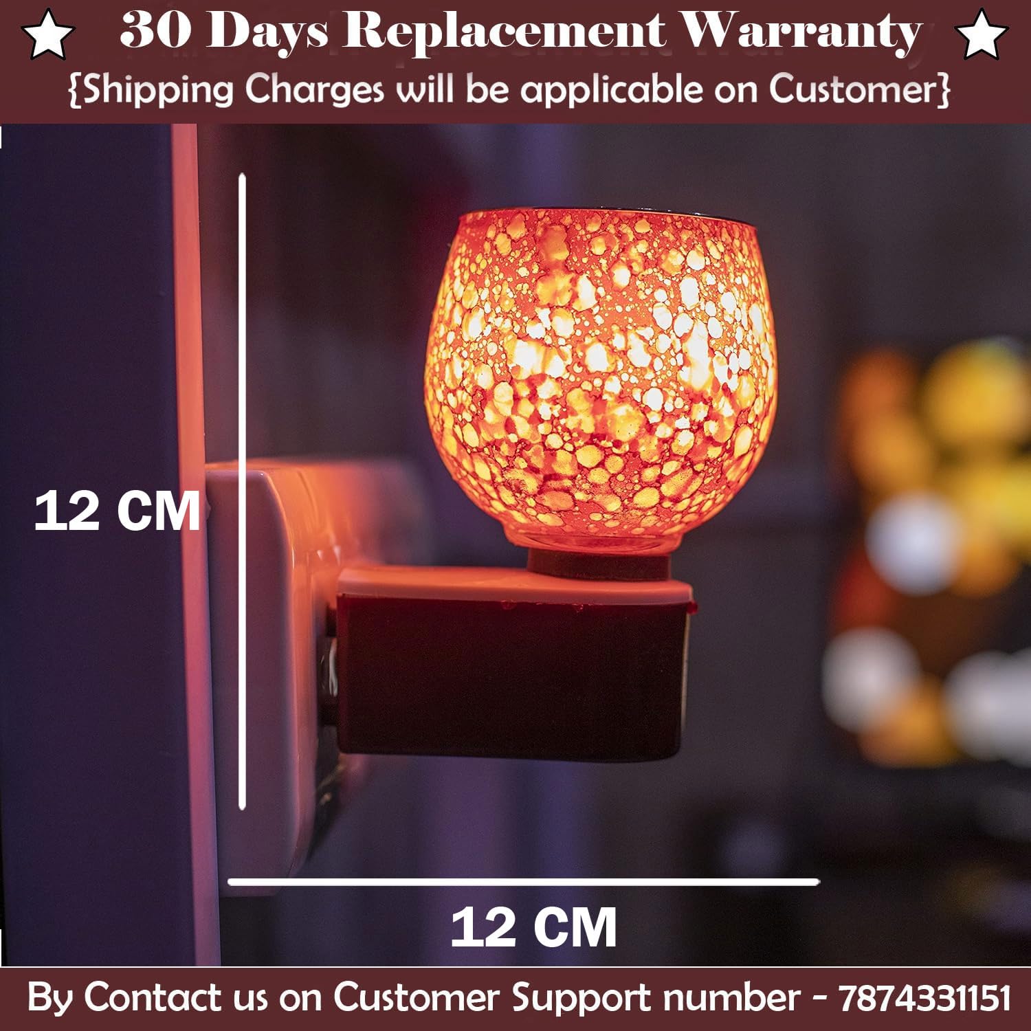 SIGNAMIO Multi Color 2 in 1 Electric Kapoor Dani Burner: Essential Home Fragrance Product & Room Freshener Diffuser with Night Lamp for Pooja Rooms, Aroma, Oil & Camphor Diffuser Capabilities-DN-Red