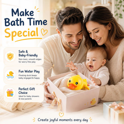 SIGNAMIO® 2 Pack of Wind Up Penguin Spinner Bath Toys for Kids Floating Water Animals, Suction Bath Tub Toys, Baby Bathing Fun, Multi-Color, Perfect Tummy Time Water Play