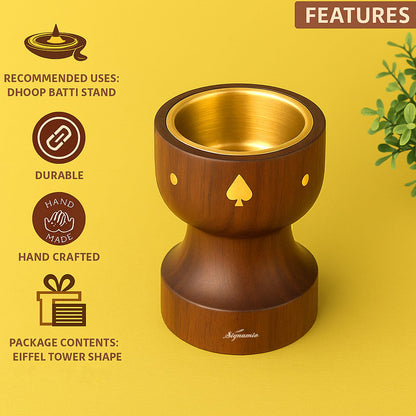 Signamio Wooden Dhoop Holder Stand - Elegant Bakhoor Burner & Loban Burner, Versatile Dhoop Stand for Incense, Crafted for Home Decor, Ideal for Meditation & Aromatherapy Sessions-DN-1