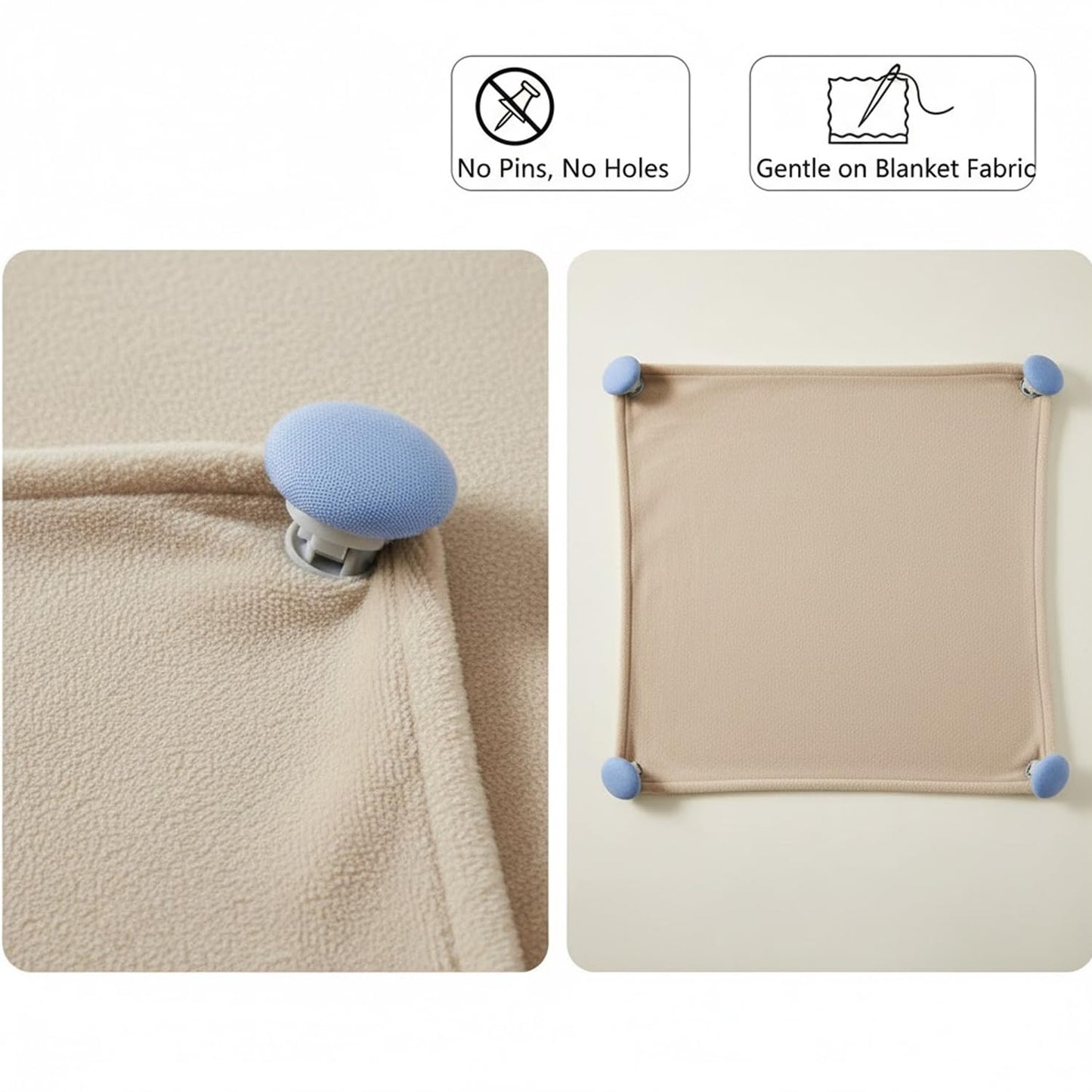 Signamio Quilt Button Fixers - 10 Pcs Set, Blanket Clips for Cover, Blanket Button Clip, Duvet Clip Holder, Secure Hold for Bedsheet, Blanket, Rajai, Ideal for Bedroom Essentials - Blue Color