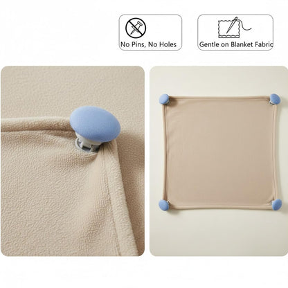 Signamio Quilt Button Fixers - 10 Pcs Set, Blanket Clips for Cover, Blanket Button Clip, Duvet Clip Holder, Secure Hold for Bedsheet, Blanket, Rajai, Ideal for Bedroom Essentials - Blue Color
