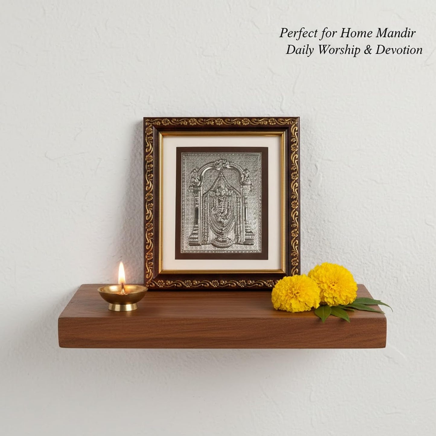 SIGNAMIO 999 Pure Silver Tirupati balaji Photo Frame - Elegant Gift for Pooja Room, Ideal Pure Silver Gift Items