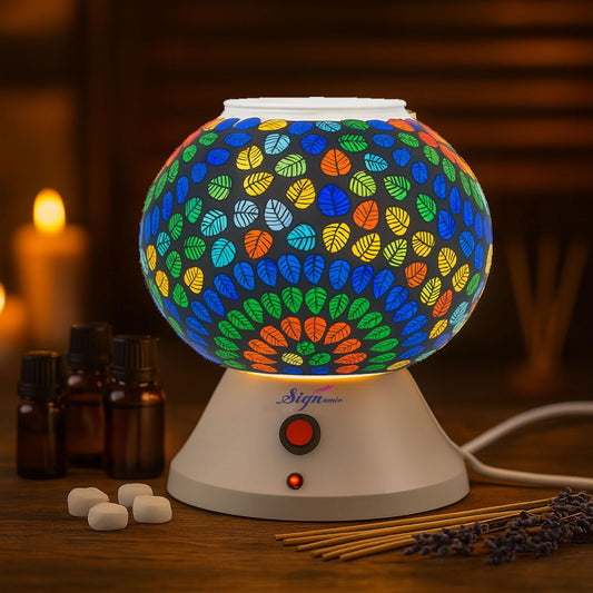 Signamio Hand Made Table Top Camphor Diffuser Burner - Kapoor Dani Electrical Aroma Oil Diffuser Night Lamp - Kapoor Machine for Home & Office DN-2 (Aroma Oils not Included)