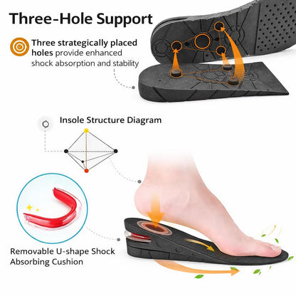 Signamio Height Increase Insoles for Men and Women, 4-Layer Adjustable Shoe Insoles for Men, Up to 9cm Height Booster Sole, Soft Material, 1 Pair, Sizes ranging US 4 to 9