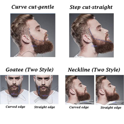 SIGNAMIO All in 1 Multi Purpose Transparent Beard Shaper tool Kit for Men | Beard Shaping Stencil Comb for men styling shave for neck line guide - Grooming kit