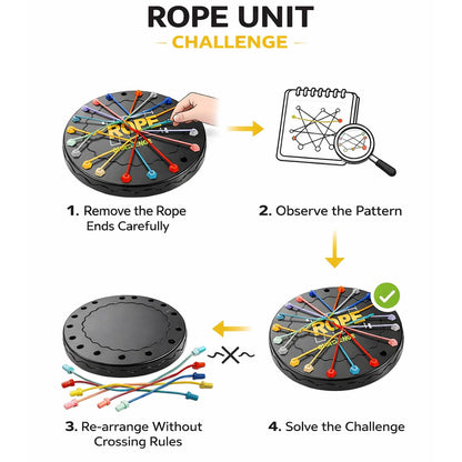 SIGNAMIO Rubber Band Rope Puzzle Challenge Game, Strategic Board Games and Logic Fun, Games for Adults at Home and Families, Creative Board Games for 10+ Years Skill Building