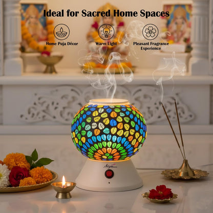 Signamio Hand Made Table Top Camphor Diffuser Burner - Kapoor Dani Electrical Aroma Oil Diffuser Night Lamp - Kapoor Machine for Home & Office DN-2 (Aroma Oils not Included)