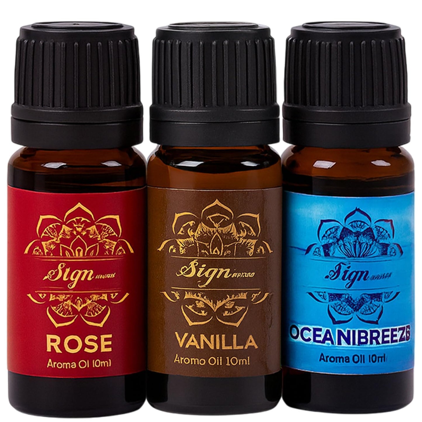 Signamio 10 Pcs Essential Oil Set - Premium Reed Diffuser Fragrance Aroma Oil Collection for Home & Office - Long-Lasting Scented Essential Oil Blends for Relaxation & Wellness