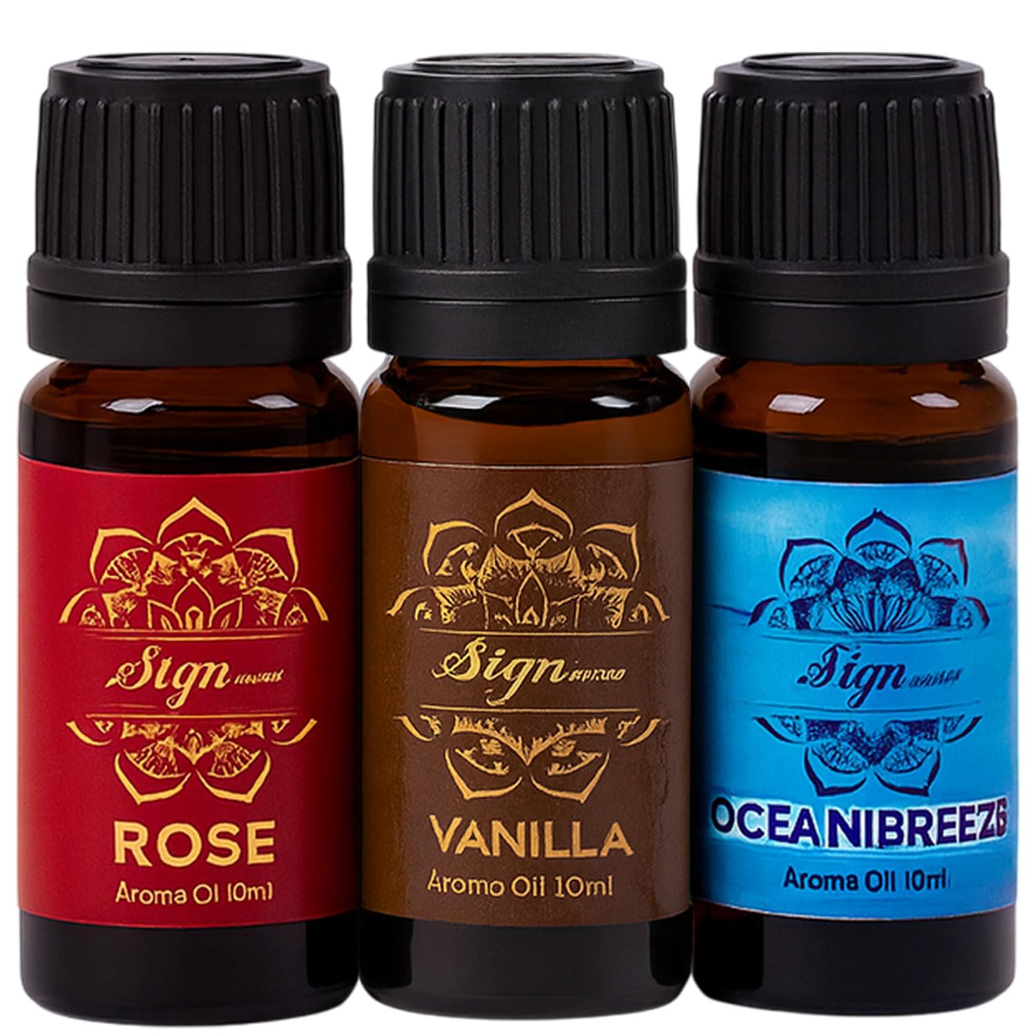 Signamio 10 Pcs Essential Oil Set - Premium Reed Diffuser Fragrance Aroma Oil Collection for Home & Office - Long-Lasting Scented Essential Oil Blends for Relaxation & Wellness