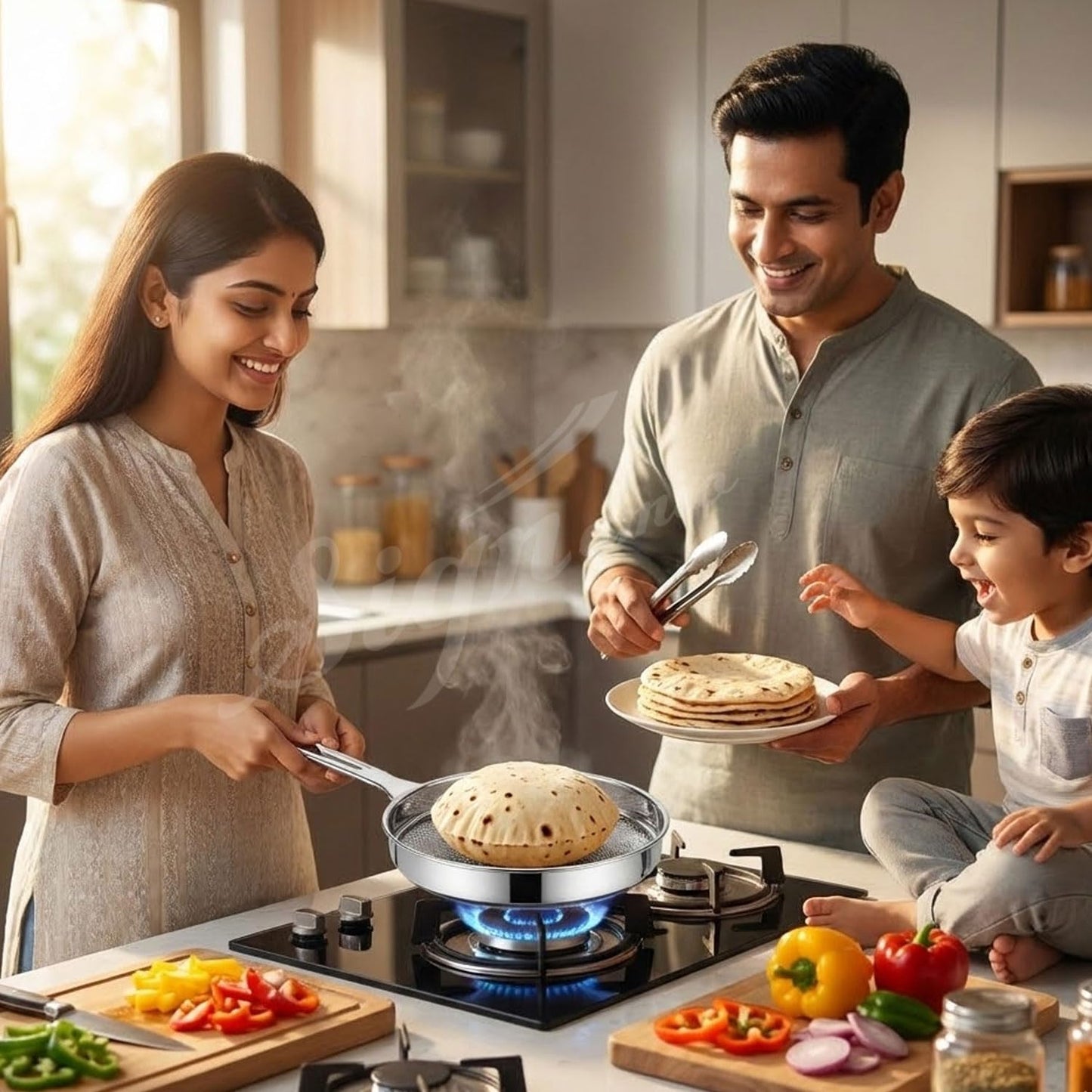 Signamio Gas Griller for Home - Phulka Grill for Gas Stove, Roti Jali, Papad Jali, Pulka Grill, Gas Roaster - Ideal Kitchen Tool for Perfect Phulka Roti and Crispy Papad - 40x23 cm