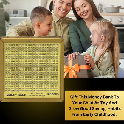 Signamio Money Saving Box for Adult 100000 - Wooden Piggy Bank 100000 with Marker Pen, Elegant Wooden Piggy Bank for Adults, Perfect Money Saving Solution and Financial Goal Achievement-DN1