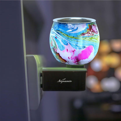 SIGNAMIO Multi Color 2 in 1 Kapoor Dani Electric Camphor Diffuser Burner & Aroma Diffuser Home Fragrance with Night Lamp, Perfect for Pooja Rooms & Daily Room Freshener Needs - DN-1