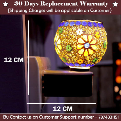 SIGNAMIO Multi Color 2 in 1 Kapoor Dani Electric Camphor Diffuser Burner & Aroma Diffuser Home Fragrance with Night Lamp, Perfect for Pooja Rooms & Daily Room Freshener Needs - DN-1