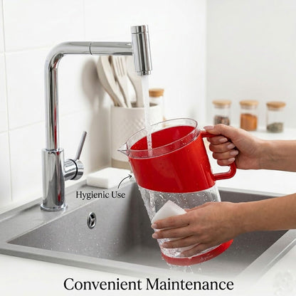 Signamio 1800 ML Water Jug - Elegant Jug for Water and Juice Serving, Ideal Water Jugs for Dining Table - 1800 ML Capacity, Durable and Stylish Design for Home and Office Use-Red