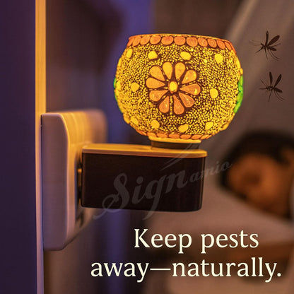 SIGNAMIO Multi Color 2 in 1 Electric Kapoor Dani Burner: Essential Home Fragrance Product & Room Freshener Diffuser with Night Lamp for Pooja Rooms, Aroma, Oil & Camphor Diffuser Capabilities-DN-16