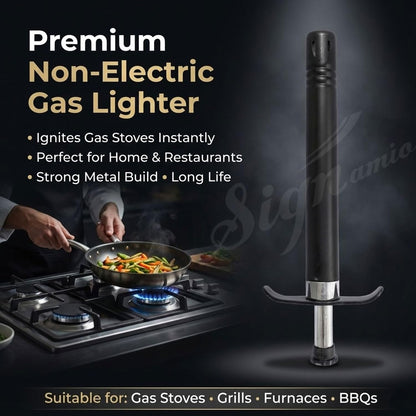 Signamio Gas Lighter for Kitchen - Durable Lighter for Gas Stove, Easy-to-Use Gas Lighter with Ergonomic Handle, Safe Ignition, Perfect for Home Cooking, BBQ, and Camping Needs