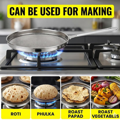 Signamio Gas Griller for Home - Phulka Grill for Gas Stove, Roti Jali, Papad Jali, Pulka Grill, Gas Roaster - Ideal Kitchen Tool for Perfect Phulka Roti and Crispy Papad - 40x23 cm