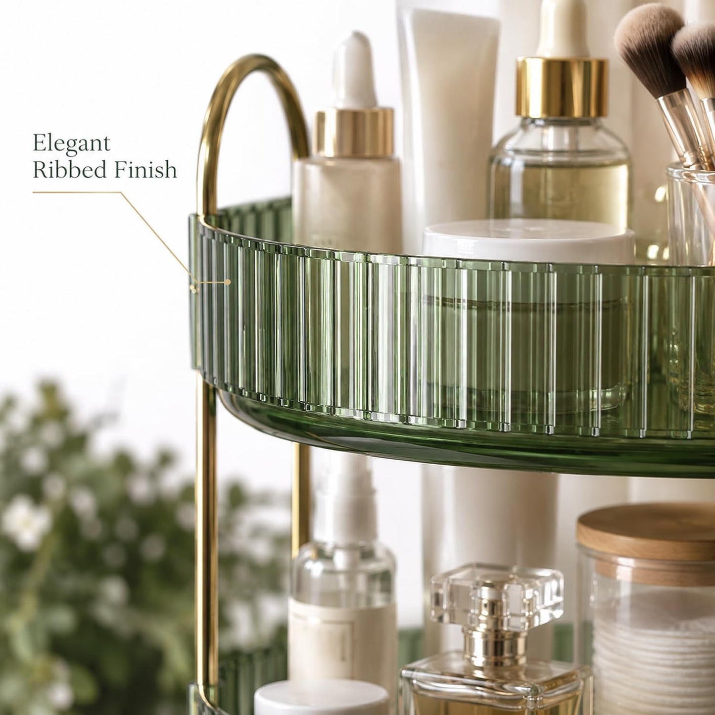 Signamio Gold 2 Tier 360 Rotating Tray Organiser (Vintage Green)