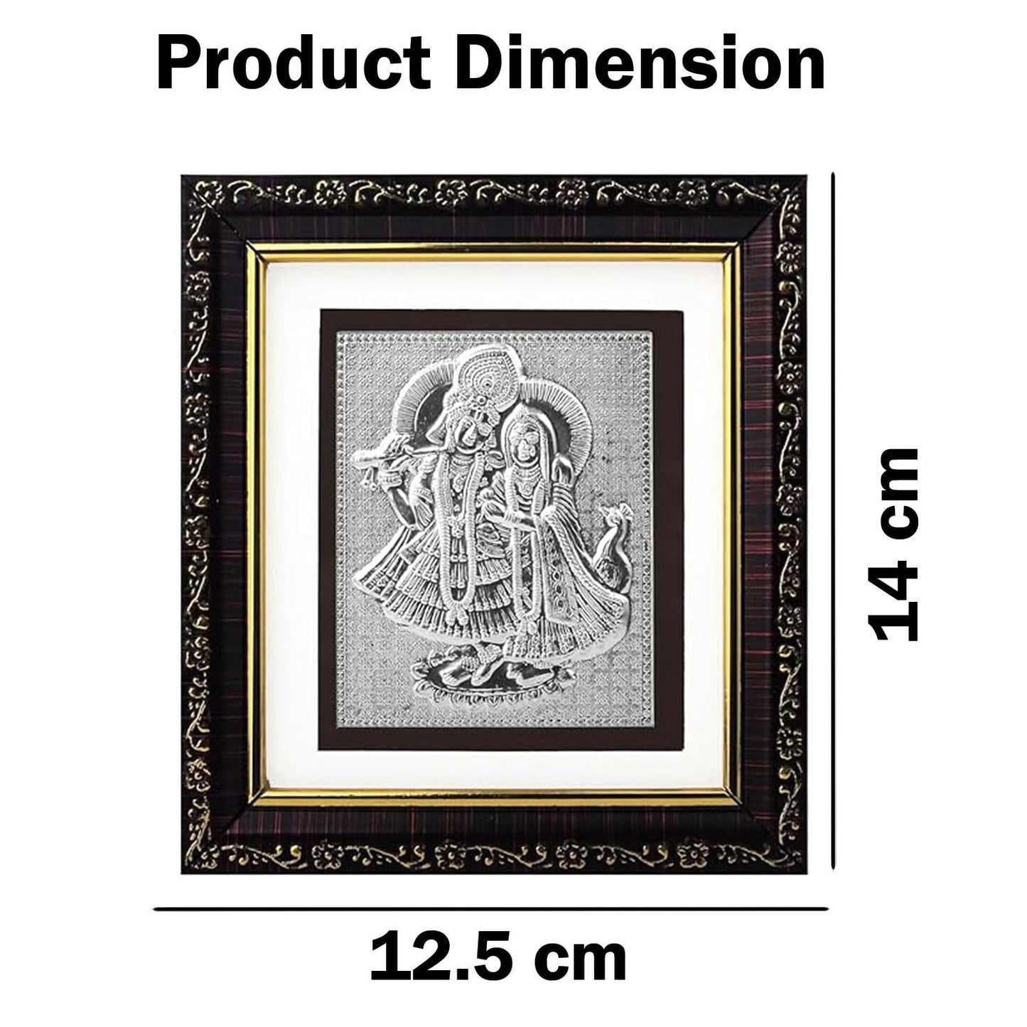 SIGNAMIO 999 Pure Silver Radhe krishna Photo Frame - Elegant Gift for Pooja Room, Ideal Pure Silver Gift Items