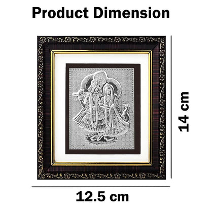 SIGNAMIO 999 Pure Silver Radhe krishna Photo Frame - Elegant Gift for Pooja Room, Ideal Pure Silver Gift Items