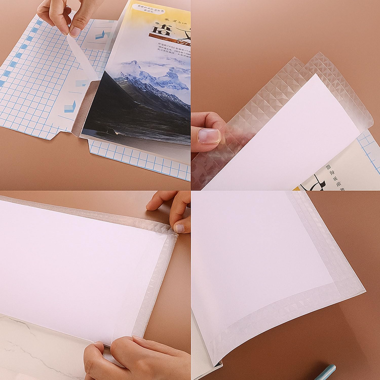 Signamio 30 Pcs Set of Self Adhesive Book Cover Transparent for Books - Easy Stick Plastic Transparent Book Cover for Protection - Durable and Clear - 3 Different Sizes -10 Pcs Each Size