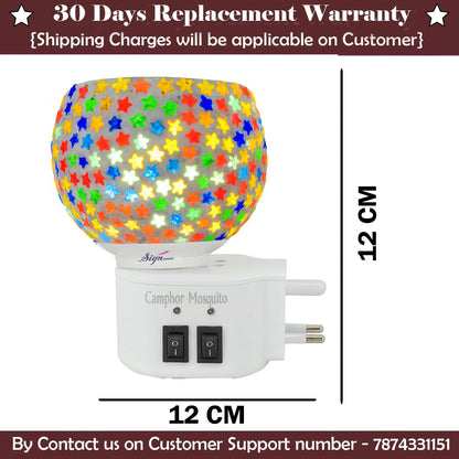 Signamio 3 in 1 Multi-Functional Camphor Diffuser Burner - Kapoor Dani Electrical Camphor with Night Lamp & Mosquito Repellent | Kapoor Dani for Home Fragrance and Ambient Lighting DN-27