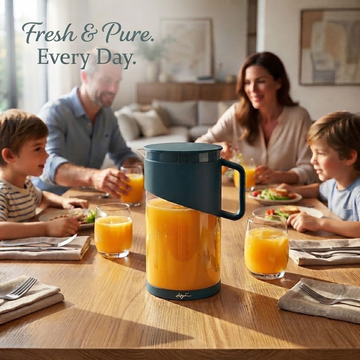 Signamio 1800 ML Water Jug - Elegant Jug for Water and Juice Serving, Ideal Water Jugs for Dining Table - 1800 ML Capacity, Durable and Stylish Design for Home and Office Use-Green