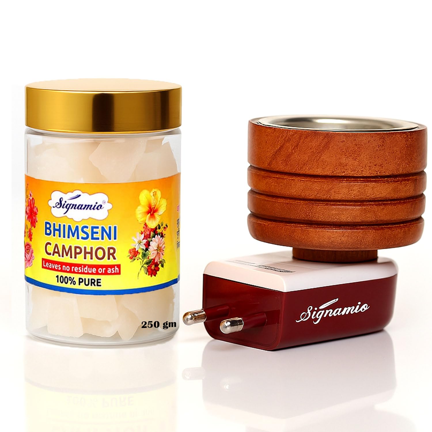 Signamio Home Fragrance Products: Camphor Diffuser Burner, Kapoor Dani Electrical Camphor, Aroma Burner & Bakhoor Burner for Home-Grey