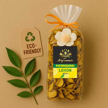 SIGNAMIO Potpourri Flowers - Dry Flowers for Decoration, Scented Dry Flower Mix for Home Decor, Natural Fragrance, Floral Arrangement, Aromatic Bowl Filler, Gift Basket Filler - Lemon