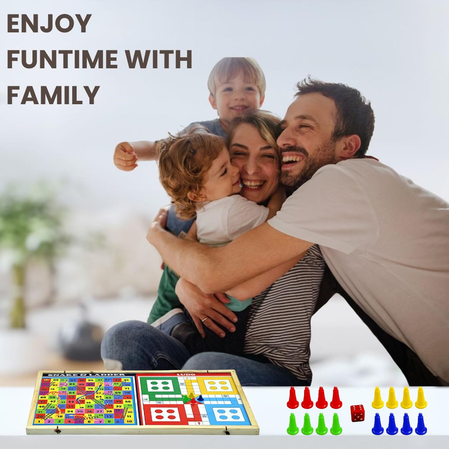 Signamio 3in1 Fastest Finger First String Sling Puck Air Ice Hockey, Ludo, Snake Wooden Board Games Set for Kids 10 Years - DN-1