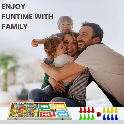 Signamio 3in1 Fastest Finger First String Sling Puck Air Ice Hockey, Ludo, Snake Wooden Board Games Set for Kids 10 Years - DN-1