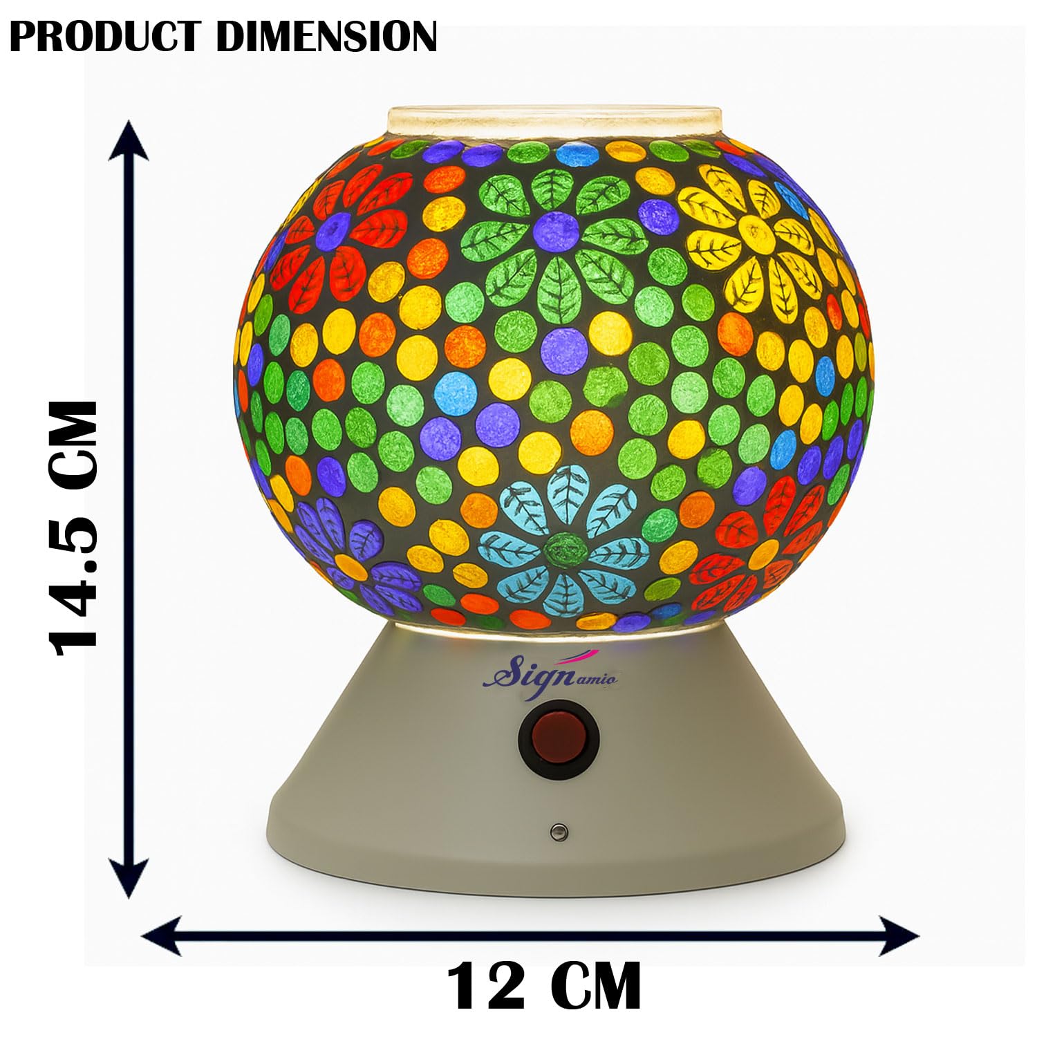 Signamio Hand Made Table Top Camphor Diffuser Burner - Kapoor Dani Electrical Aroma Oil Diffuser Night Lamp - Kapoor Machine for Home & Office DN-6 (Aroma Oils not Included)