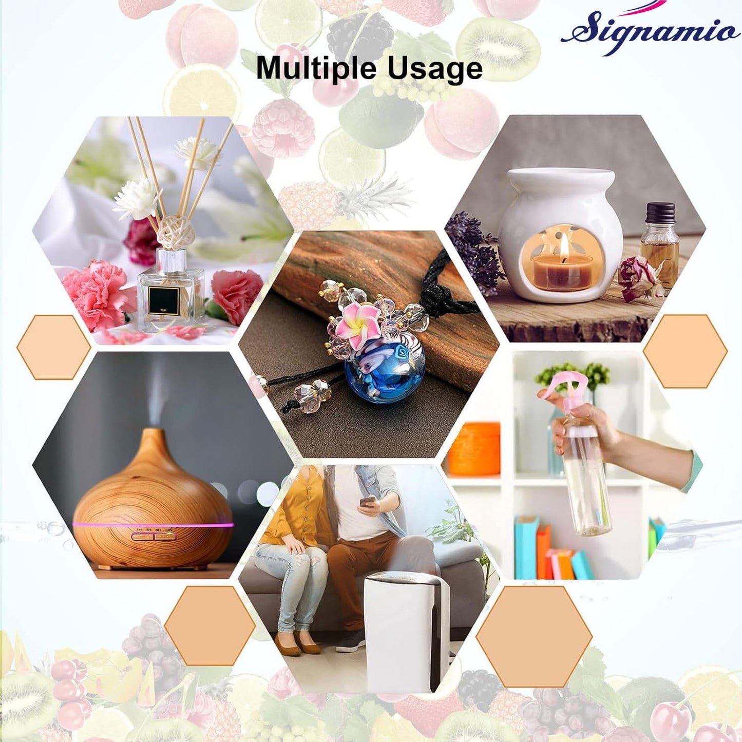 Signamio 10 Pcs Essential Oil Set - Premium Reed Diffuser Fragrance Aroma Oil Collection for Home & Office - Long-Lasting Scented Essential Oil Blends for Relaxation & Wellness