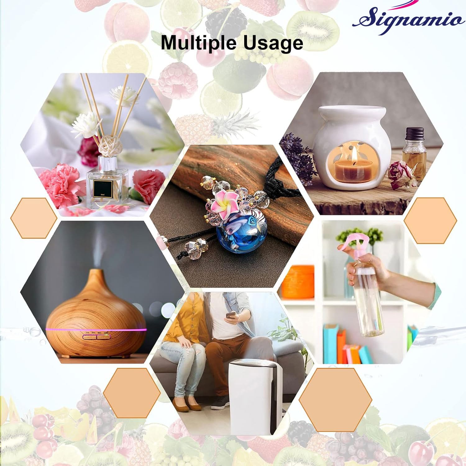 Signamio 10 Pcs Essential Oil Set - Premium Reed Diffuser Fragrance Aroma Oil Collection for Home & Office - Long-Lasting Scented Essential Oil Blends for Relaxation & Wellness