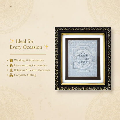 SIGNAMIO 999 Pure Silver Shree Laxmi Yantra for Money Attraction, Protection, and Chakra Healing - Shri Yantra for Prosperity, Spiritual