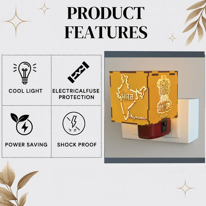 SIGNAMIO® Auto Cut Wooden Bharat Camphor Kapoor Bakhoor Oud Aroma Oil Diffuser Incense Dhoop Burner Electrical Stand Machine for Home Fragrance with Night Lamp