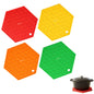 Signamio Silicone Mat for Kitchen - Pack of 4 Hexagon Heat Mats - Coasters for Dining Table for Hot Pots - Trivet Mat Set for Kitchen & Dining - Heat Resistant Silicone Mats