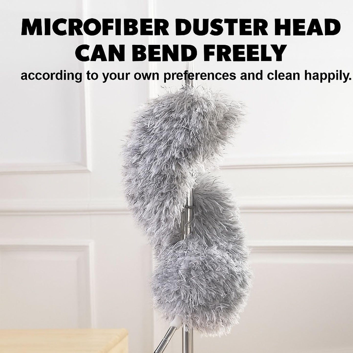 Signamio Cleaning Essentials: Microfiber Fan Cleaner & Wall Cleaning Mop with Long Handle, Expandable Dusting Stick, Extends Up to 100 Inches, Washable for Efficient Dust Removal