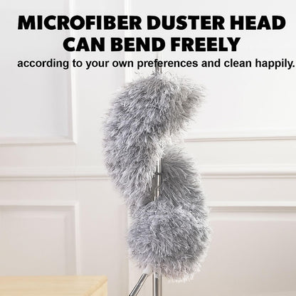 Signamio Cleaning Essentials: Microfiber Fan Cleaner & Wall Cleaning Mop with Long Handle, Expandable Dusting Stick, Extends Up to 100 Inches, Washable for Efficient Dust Removal