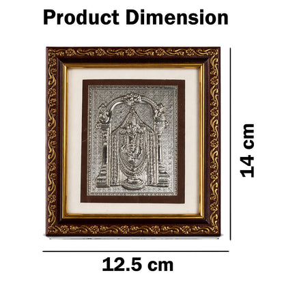 SIGNAMIO 999 Pure Silver Tirupati balaji Photo Frame - Elegant Gift for Pooja Room, Ideal Pure Silver Gift Items