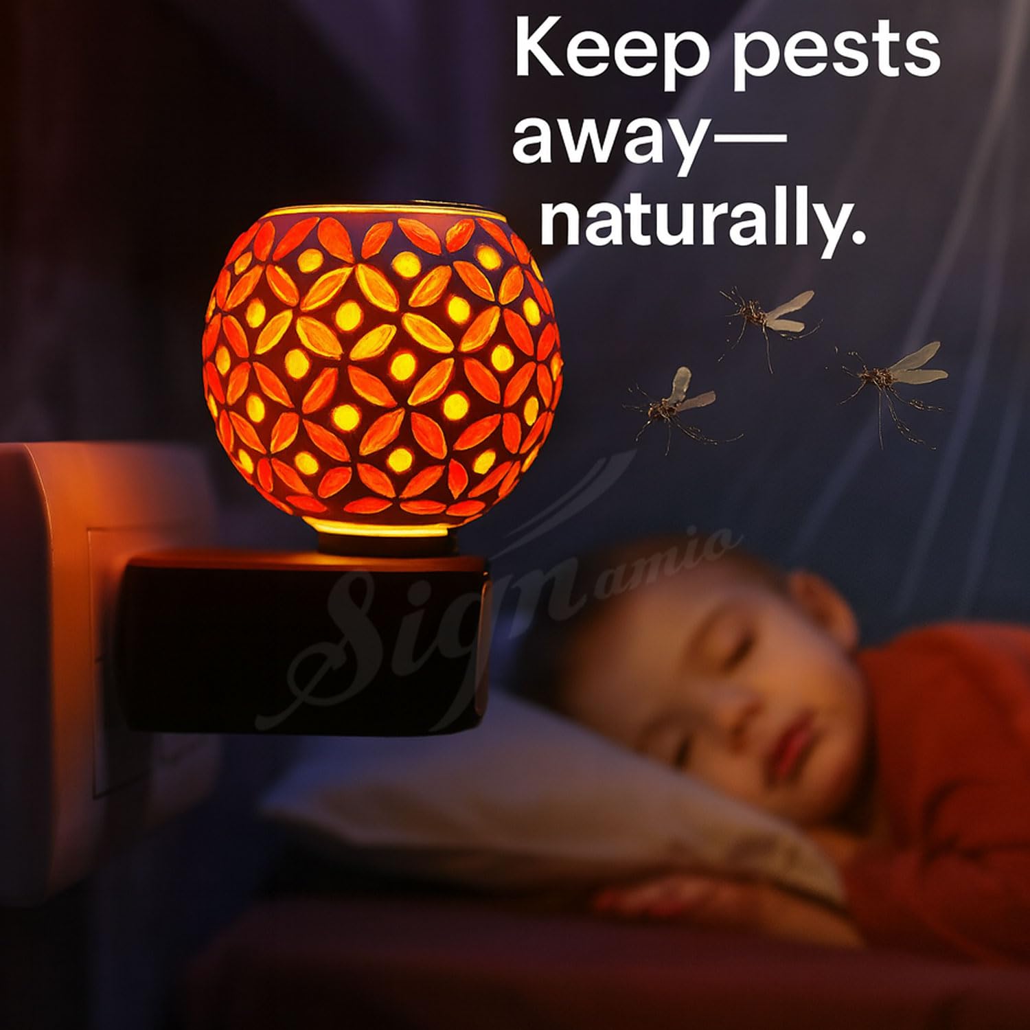 SIGNAMIO Multi Color 2 in 1 Kapoor Dani Electric Camphor Diffuser Burner & Aroma Diffuser Home Fragrance with Night Lamp, Perfect for Pooja Rooms & Daily Room Freshener Needs - DN-12