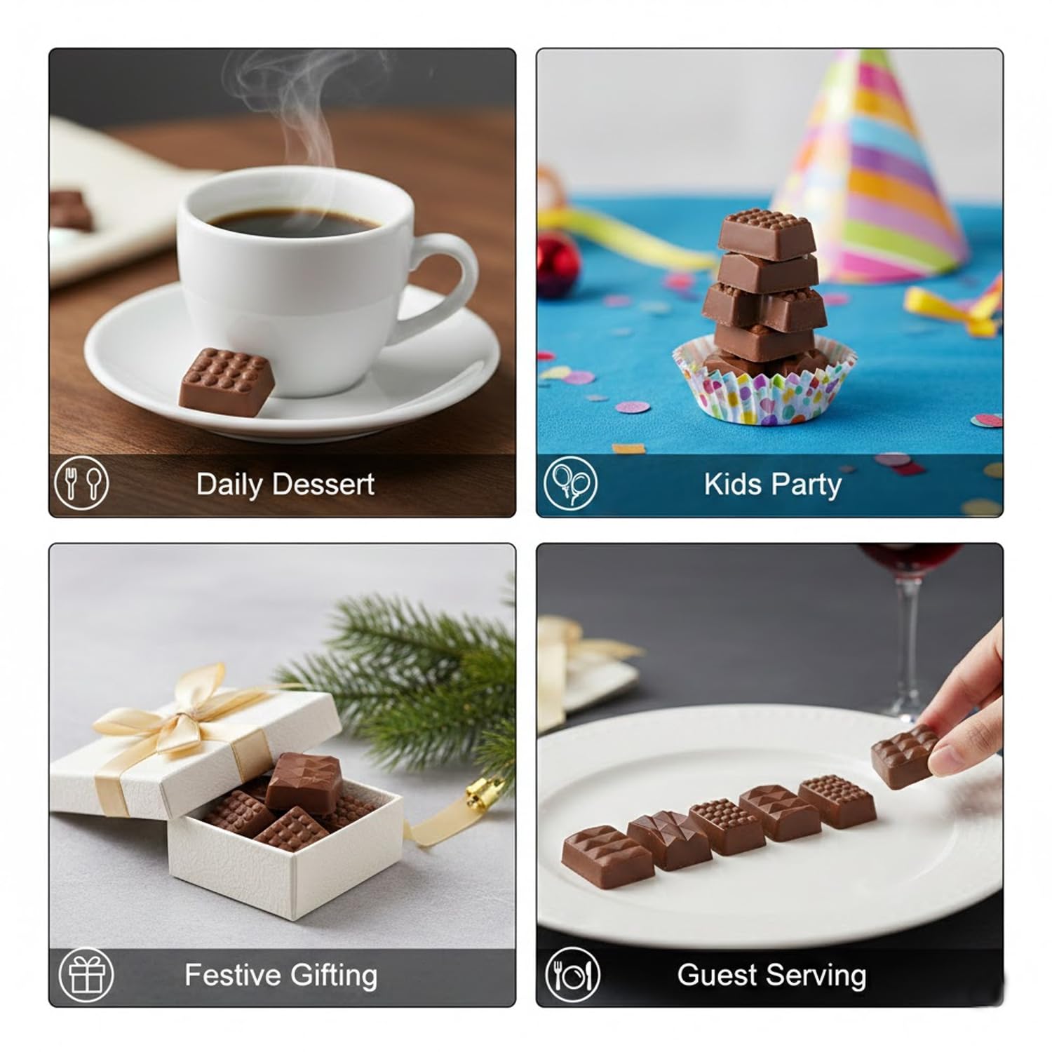 Signamio Chocolate Mould 9in1 - Bubble & Zigzag Shapes, Multiple Sizes - Premium Chocolate Mould Silicone for Creative Confectionery - Durable and Flexible Chocolate Silicone Mould