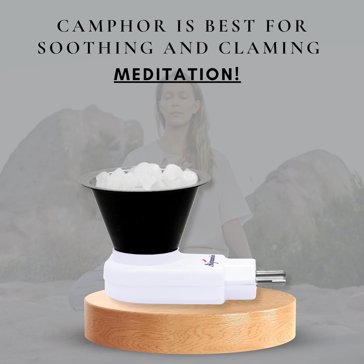 Signamio Camphor Diffuser Burner - 1pcs Kapoor Dani Electrical Camphor Oil Diffuser, Efficient and Safe for Aromatherapy, Ideal for Home and Office Use-White