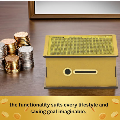 Signamio Money Saving Box for Adult 100000 - Wooden Piggy Bank 100000 with Marker Pen, Elegant Wooden Piggy Bank for Adults, Perfect Money Saving Solution and Financial Goal Achievement-DN1