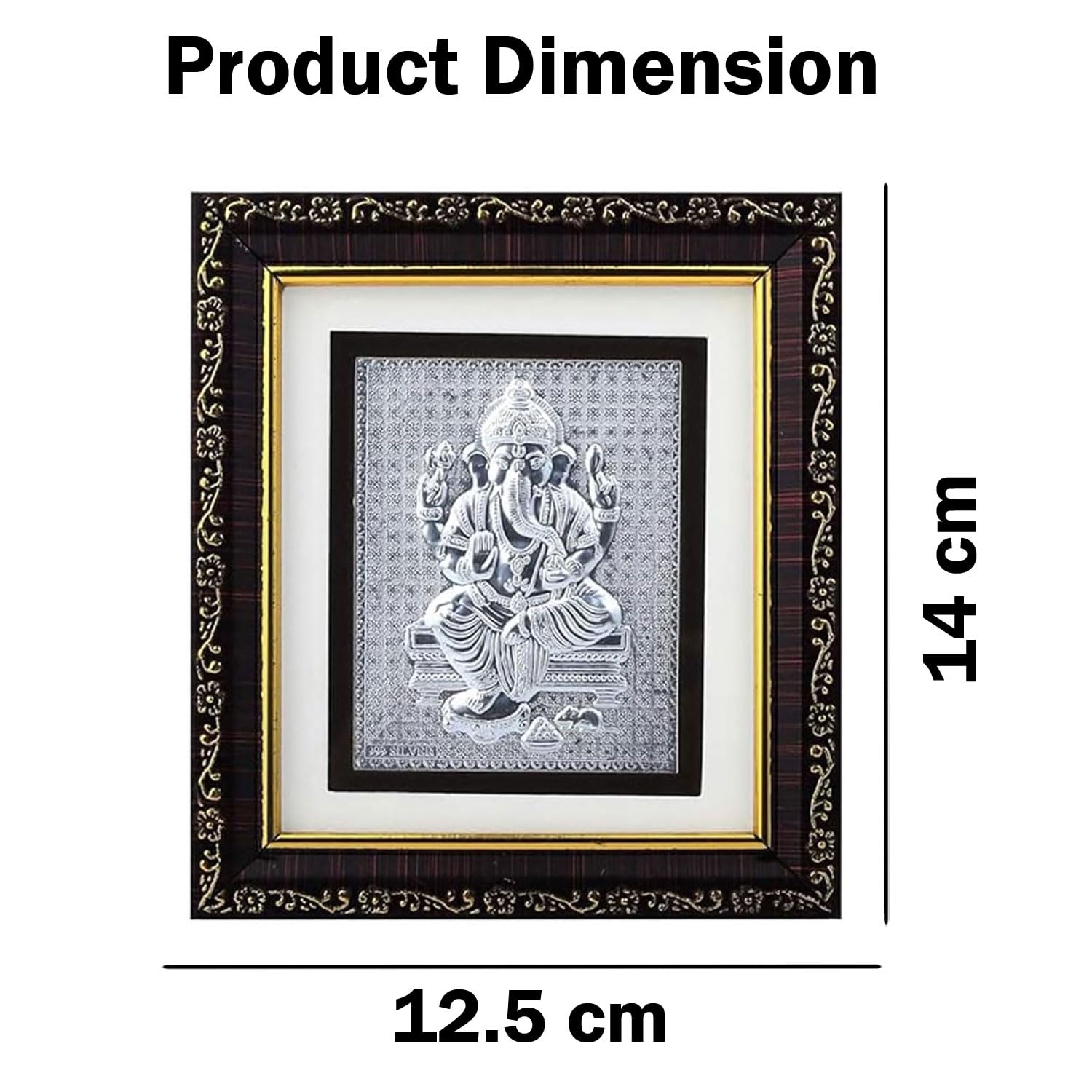 SIGNAMIO 999 Pure Silver Ganesha Photo Frame - Elegant Gift for Pooja Room, Ideal Pure Silver Gift Items