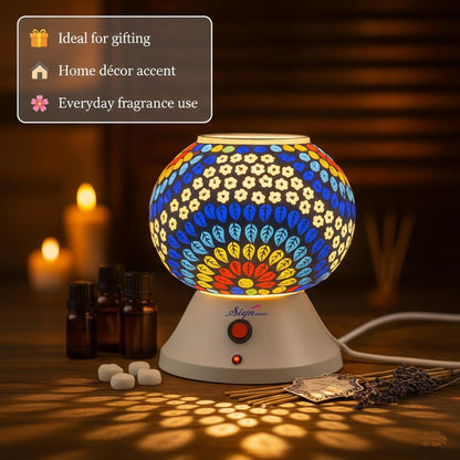Signamio Hand Made Table Top Camphor Diffuser Burner - Kapoor Dani Electrical Aroma Oil Diffuser Night Lamp - Kapoor Machine for Home & Office DN-1 (Aroma Oils not Included)