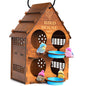 Signamio Upgraded Wooden Bird House with 4 Bird Space Option and Water Feeder - Large Bird Nest for Outdoor Use, Durable Birds Nest Home, Ideal for Birdwatching Enthusiasts