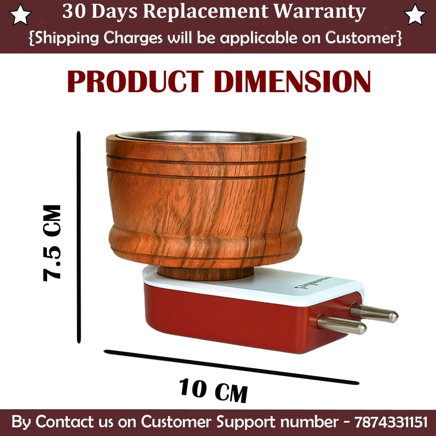 SIGNAMIO® Kapoor Kapur Dani Camphor Karpuram Bakhoor Oud Aroma Oil Diffuser Incense Dhoop Burner Electrical Stand Machine for Home Fragrance Room Freshener -DN-1, Sheesham Wood