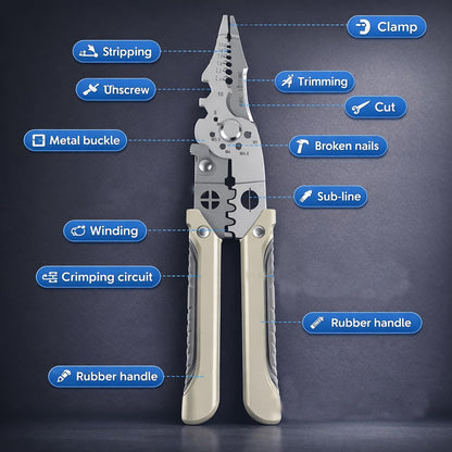 Signamio Multi-Functional Wire Cutter and Stripper Plier Tool - Essential Electrical Tools for Electrician Use, Durable and Precision Engineered for Professional and DIY Projects